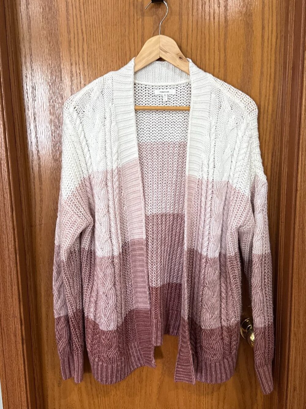 Maurices Colorblock Cable Knit Cardigan L